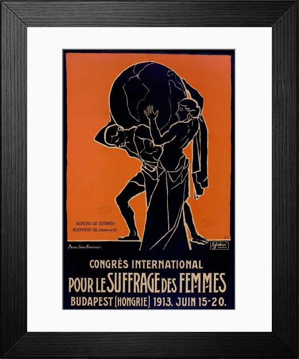 Framed Print : Congrès international pour le suffrage des femmes, Budapest (Hongrie), 1913. Creator: Soos Koranyi, Anna (1870-1947) Framed Print : Congrès international pour le suffrage des femmes, Budapest (Hongrie), 1913. Creator: Soos Koranyi, Anna (1870-1947)