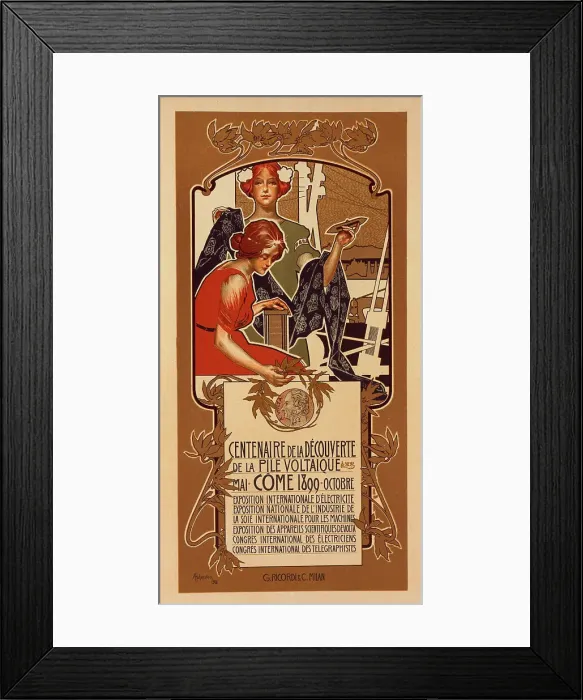 Framed Print : 100th anniversary of the discovery of the voltaic column, 1899. Creator: Hohenstein, Adolfo (1854-1928) Framed Print : 100th anniversary of the discovery of the voltaic column, 1899. Creator: Hohenstein, Adolfo (1854-1928)