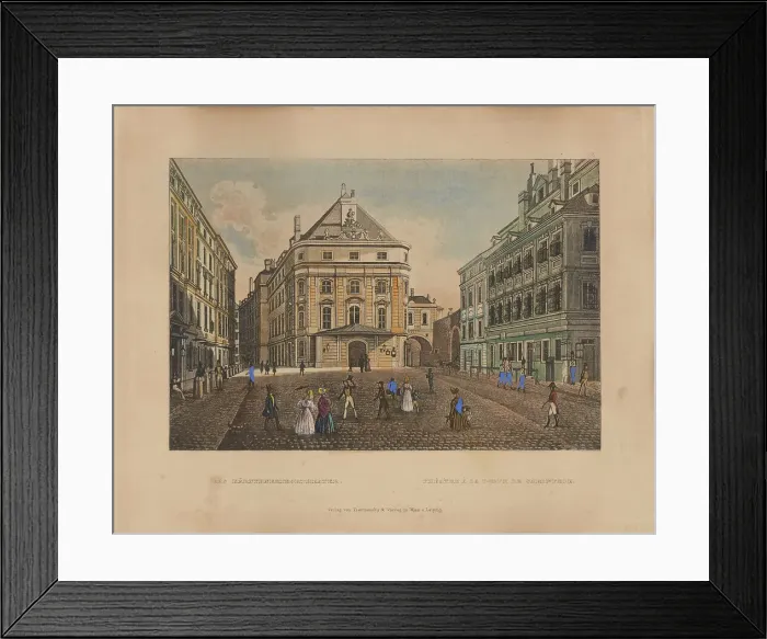 Framed Print : The Theater at Kärntnertor, 1860s. Creator: Unknown artist Framed Print : The Theater at Kärntnertor, 1860s. Creator: Unknown artist