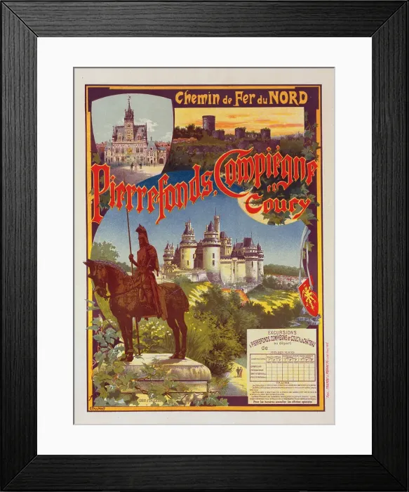 Framed Print : Chemin de fer du Nord. Pierrefonds, 1900. Creator: Fraipont, Gustave de (1849-1923) Framed Print : Chemin de fer du Nord. Pierrefonds, 1900. Creator: Fraipont, Gustave de (1849-1923)