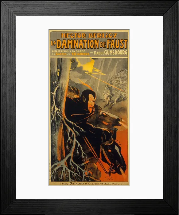 Framed Print : Poster for the Opera La damnation de Faust by Hector Berlioz, c. 1910. Creator: Dola (Edmond Vernier), Georges (1872-1950). Poster for the Opera La damnation de Faust by Hector Berlioz, c. 1910 Framed Print : Poster for the Opera La damnation de Faust by Hector Berlioz, c. 1910. Creator: Dola (Edmond Vernier), Georges (1872-1950). Poster for the Opera La damnation de Faust by Hector Berlioz, c. 1910