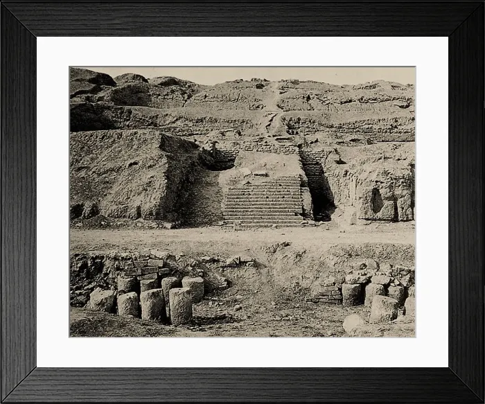 Framed Print : The stairs of Surkh Kotal Temple. Creator: Unknown photographer Framed Print : The stairs of Surkh Kotal Temple. Creator: Unknown photographer