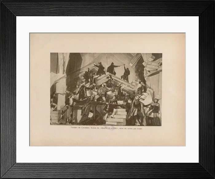 Framed Print : Scene from the play Romeo and Juliet by W. Shakespeare in the Moscow Kamerny Theatre, 1921. Creator: Anonymous Framed Print : Scene from the play Romeo and Juliet by W. Shakespeare in the Moscow Kamerny Theatre, 1921. Creator: Anonymous