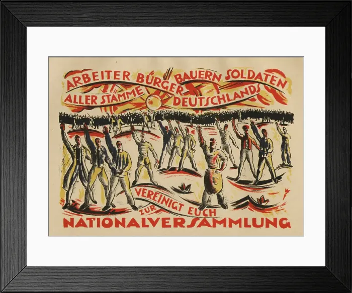 Framed Print : Workers, citizens, farmers, soldiers of all tribes in Germany unite in the National Assembly, 1919. Creator: Klein, César (1876-1954) Framed Print : Workers, citizens, farmers, soldiers of all tribes in Germany unite in the National Assembly, 1919. Creator: Klein, César (1876-1954)