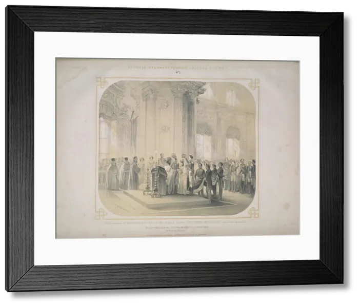 Framed Print : Wedding ceremony of Grand Duchess Katharina Mikhailovna (1827-1894) and Duke Georg of... 1851. Creator: Timm, Wassili (George Wilhelm) (1820-1895) Framed Print : Wedding ceremony of Grand Duchess Katharina Mikhailovna (1827-1894) and Duke Georg of... 1851. Creator: Timm, Wassili (George Wilhelm) (1820-1895)