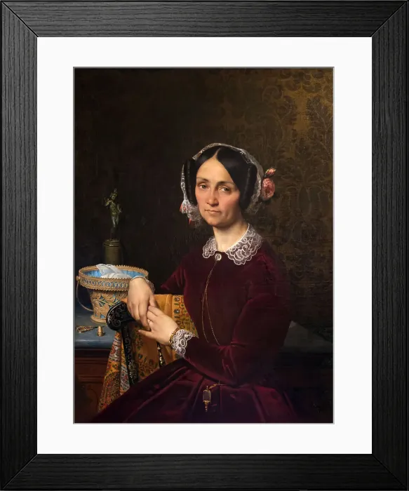Framed Print : Portrait of Madame Blondel, 1849. Creator: Blondel, Merry-Joseph (1781-1853) Framed Print : Portrait of Madame Blondel, 1849. Creator: Blondel, Merry-Joseph (1781-1853)
