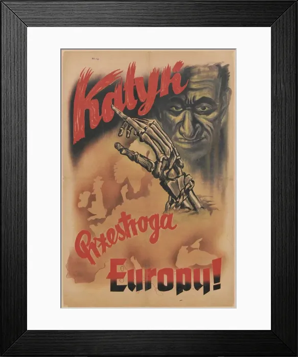 Framed Print : Katyn - a warning to Europe!, c. 1943. Creator: Anonymous