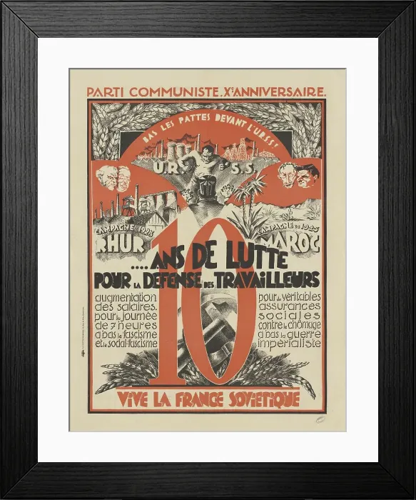 Framed Print : 10th Anniversary of the French Communist Party, 1931. Creator: Anonymous Framed Print : 10th Anniversary of the French Communist Party, 1931. Creator: Anonymous