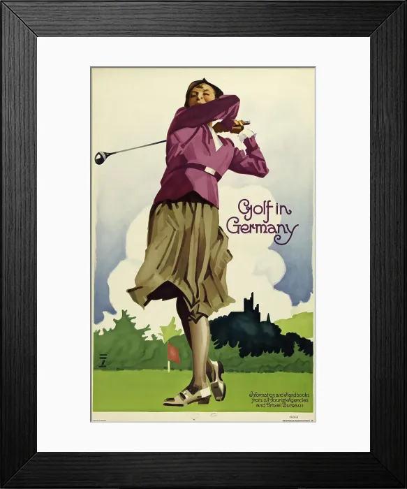 Framed Print : Golf in Germany, c. 1930. Creator: Hohlwein, Ludwig (1874-1949) Framed Print : Golf in Germany, c. 1930. Creator: Hohlwein, Ludwig (1874-1949)