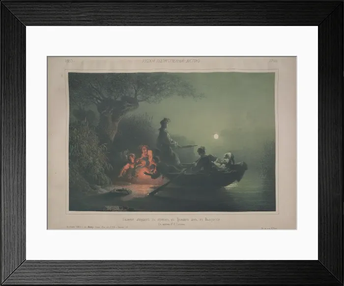 Framed Print : Fortune telling with wreaths on Trinity Day in Ukraine, 1860. Creator: Timm, Wassili (George Wilhelm) (1820-1895) Framed Print : Fortune telling with wreaths on Trinity Day in Ukraine, 1860. Creator: Timm, Wassili (George Wilhelm) (1820-1895)