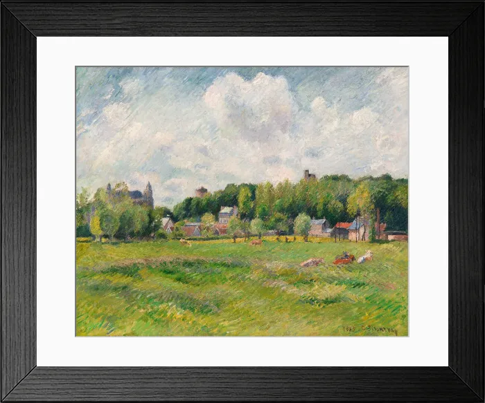 Framed Print : Prairies à Gisors, 1885. Creator: Pissarro, Camille (1830-1903) Framed Print : Prairies à Gisors, 1885. Creator: Pissarro, Camille (1830-1903)