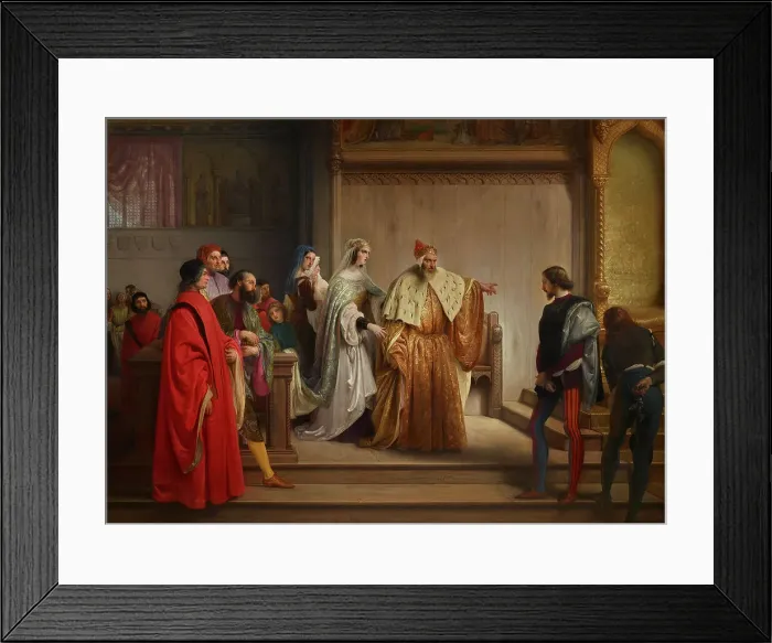 Framed Print : The doge Marino Faliero accusa il giovane Steno di essere the author of the writing... 1844. Creator: Hayez, Francesco (1791-1882) Framed Print : The doge Marino Faliero accusa il giovane Steno di essere the author of the writing... 1844. Creator: Hayez, Francesco (1791-1882)