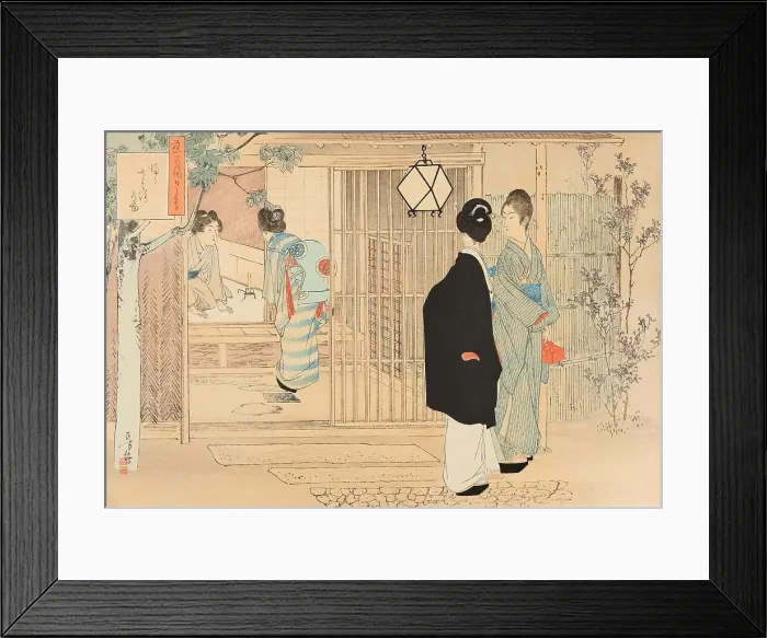 Framed Print : Guests go home. From the series Chanoyu Hibi-gusa (The Daily Practice of the Tea Ceremony), 1896. Creator: Toshikata, Mizuno (1866-1908). Guests go home. From the series Chanoyu Hibi-gusa (The Daily Practice of the Tea Ceremony), 1896 Framed Print : Guests go home. From the series Chanoyu Hibi-gusa (The Daily Practice of the Tea Ceremony), 1896. Creator: Toshikata, Mizuno (1866-1908). Guests go home. From the series Chanoyu Hibi-gusa (The Daily Practice of the Tea Ceremony), 1896