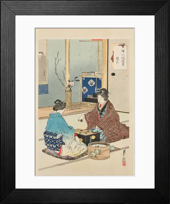 Framed Print : Two women are playing Go. From the series Fujin fuzoku ga (manners and customs of women), 1891. Creator: Gekko, Ogata (1859-1920). Two women are playing Go. From the series Fujin fuzoku ga (manners and customs of women), 1891 Framed Print : Two women are playing Go. From the series Fujin fuzoku ga (manners and customs of women), 1891. Creator: Gekko, Ogata (1859-1920). Two women are playing Go. From the series Fujin fuzoku ga (manners and customs of women), 1891