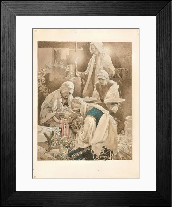 Framed Print : Maslenitsa doll, 1920. Creator: Mucha, Alfons Marie (1860-1939)
