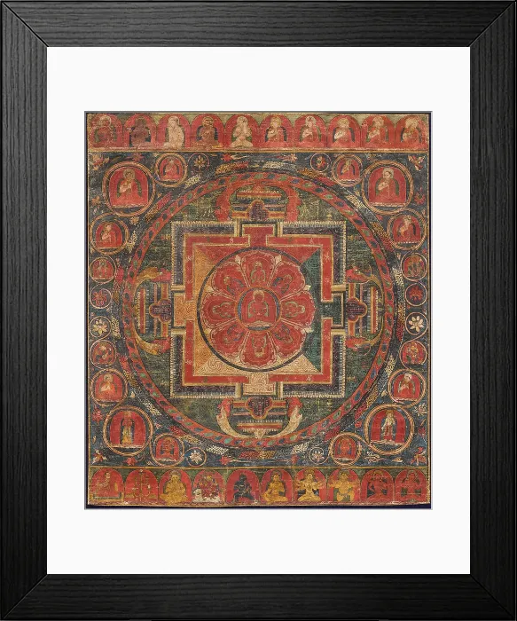 Framed Print : Mandala of Amitayus, First half of the 15th century. Creator: Tibetan Culture Framed Print : Mandala of Amitayus, First half of the 15th century. Creator: Tibetan Culture