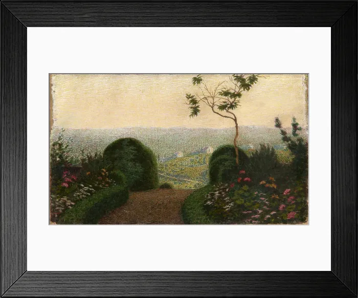Framed Print : Angolo di giardino (garden corner), 1909. Creator: Morbelli, Angelo (1853-1919)