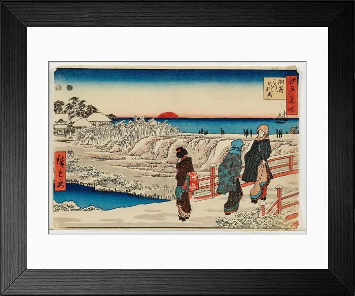 Framed Print : Susaki hatsu hinode (Sunrise on New Year's Day in Susaki), from the series: Edo meisho'... 1853. Creator: Hiroshige, Utagawa (1797-1858). Susaki hatsu hinode (Sunrise on New Year's Day in Susaki), from the series: Edo meisho'... 1853 Framed Print : Susaki hatsu hinode (Sunrise on New Year's Day in Susaki), from the series: Edo meisho'... 1853. Creator: Hiroshige, Utagawa (1797-1858). Susaki hatsu hinode (Sunrise on New Year's Day in Susaki), from the series: Edo meisho'... 1853