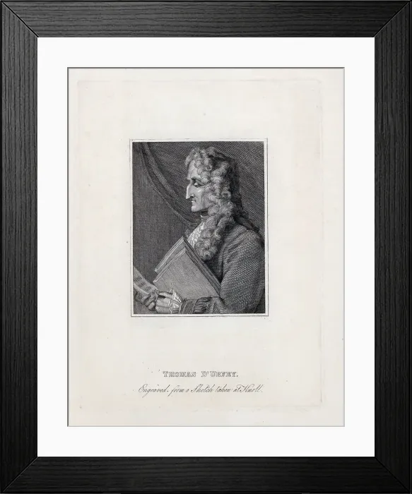 Framed Print : Portrait of Thomas d'Urfey (1653-1723). Creator: Unknown artist Framed Print : Portrait of Thomas d'Urfey (1653-1723). Creator: Unknown artist