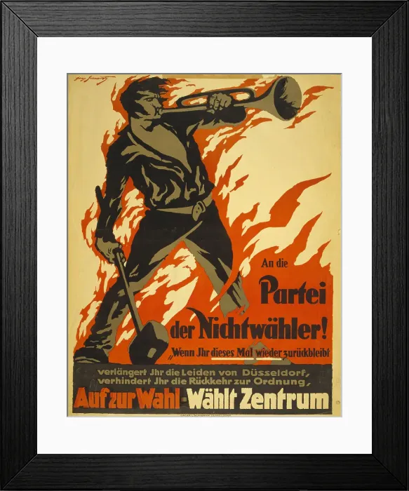 Framed Print : To the party of non-voters! Go to the polls - vote for the center, 1919. Creator: Schwartz, Georg (1871-1948) Framed Print : To the party of non-voters! Go to the polls - vote for the center, 1919. Creator: Schwartz, Georg (1871-1948)