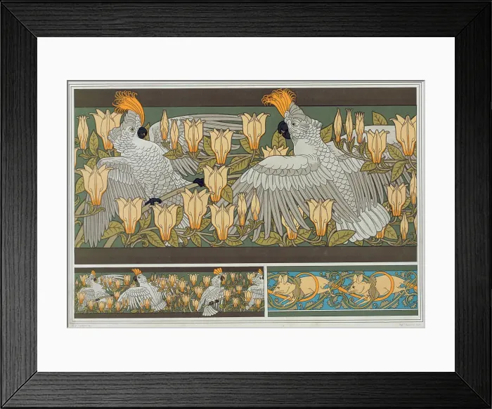 Framed Print : Cockatoos and magnolias, 1897. Creator: Verneuil, Maurice Pillard (1869-1942) Framed Print : Cockatoos and magnolias, 1897. Creator: Verneuil, Maurice Pillard (1869-1942)