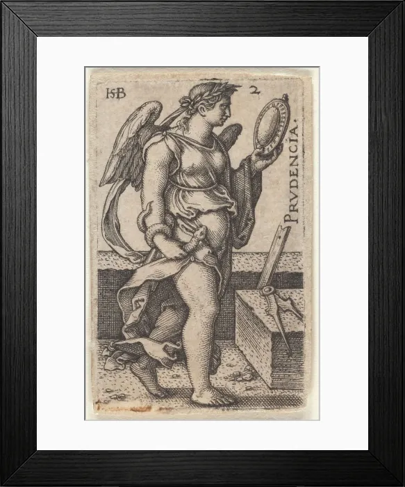 Framed Print : The wisdom. From the episode The Knowledge of God and the Seven Cardinal Virtues, c.1539. Creator: Beham, Hans Sebald (1500-1550). The wisdom. From the episode The Knowledge of God and the Seven Cardinal Virtues, c.1539 Framed Print : The wisdom. From the episode The Knowledge of God and the Seven Cardinal Virtues, c.1539. Creator: Beham, Hans Sebald (1500-1550). The wisdom. From the episode The Knowledge of God and the Seven Cardinal Virtues, c.1539