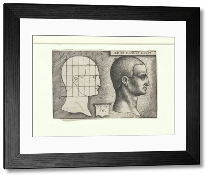 Framed Print : Profile study of a man's head, 1542. Creator: Beham, Hans Sebald (1500-1550) Framed Print : Profile study of a man's head, 1542. Creator: Beham, Hans Sebald (1500-1550)