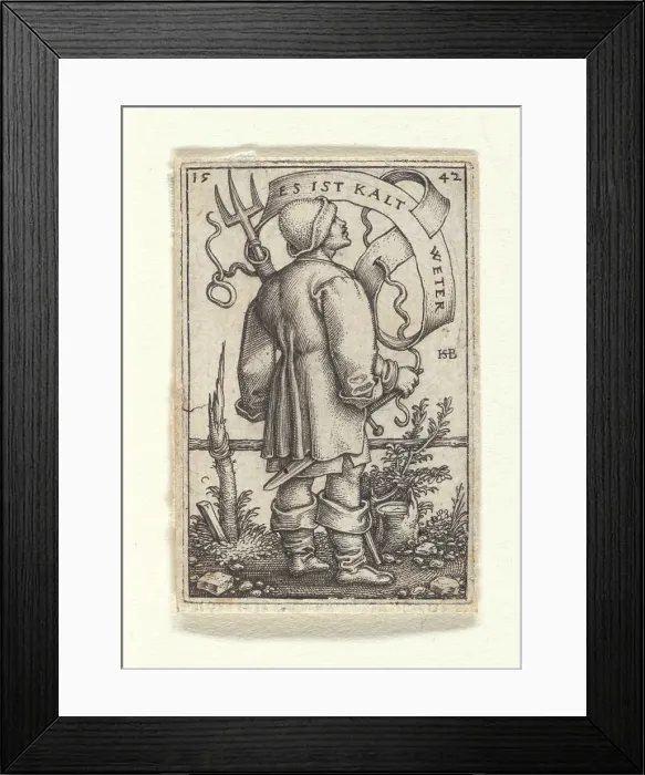 Framed Print : The weather builder, 1542. Creator: Beham, Hans Sebald (1500-1550) Framed Print : The weather builder, 1542. Creator: Beham, Hans Sebald (1500-1550)