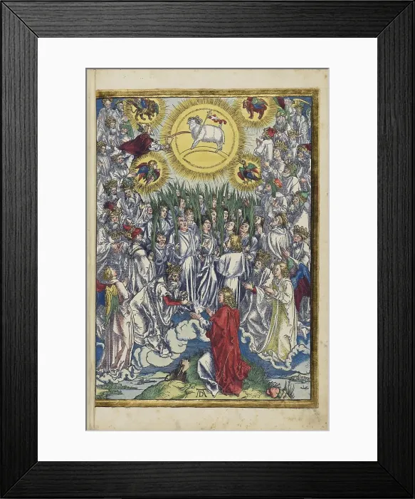 Framed Print : The Adoration of the Lamb and the Song of the Elect. From the Apocalypse (Revelation of John), 1511. Creator: Dürer, Albrecht (1471-1528) Framed Print : The Adoration of the Lamb and the Song of the Elect. From the Apocalypse (Revelation of John), 1511. Creator: Dürer, Albrecht (1471-1528)