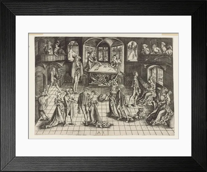 Framed Print : The court ball, 1500. Creator: Monogrammist MZ, (Matthäus Zasinger?) (active around 1500) Framed Print : The court ball, 1500. Creator: Monogrammist MZ, (Matthäus Zasinger?) (active around 1500)