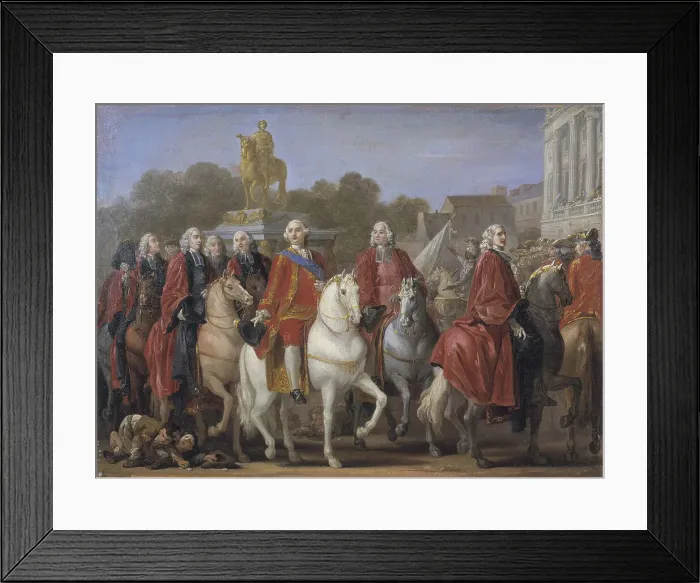 Framed Print : Inauguration of the statue of Louis XV. on the square of the same name in Paris on June 20, 1763. Creator: Vien, Joseph Marie (1716-1809) Framed Print : Inauguration of the statue of Louis XV. on the square of the same name in Paris on June 20, 1763. Creator: Vien, Joseph Marie (1716-1809)
