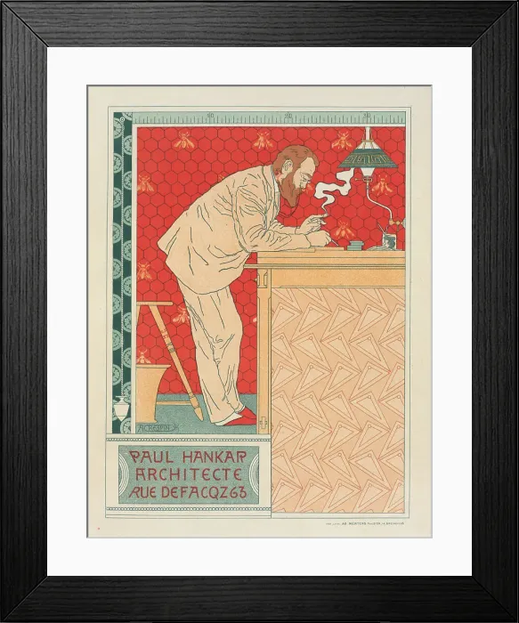 Framed Print : Paul Hankar, 1897. Creator: Crespin, Adolphe (1859-1944) Framed Print : Paul Hankar, 1897. Creator: Crespin, Adolphe (1859-1944)