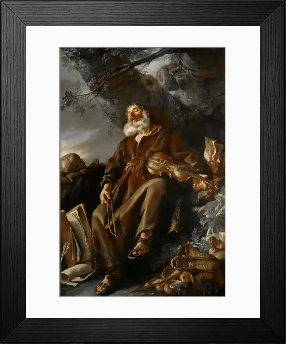 Framed Print : The sleeping hermit, 1750. Creator: Vien, Joseph Marie (1716-1809) Framed Print : The sleeping hermit, 1750. Creator: Vien, Joseph Marie (1716-1809)