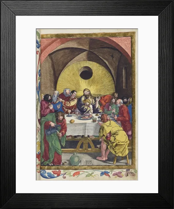 Framed Print : Christ's Last Supper with his disciples. From the Great Passion (Passio domini nostri Jesu), 1511. Creator: Dürer, Albrecht (1471-1528) Framed Print : Christ's Last Supper with his disciples. From the Great Passion (Passio domini nostri Jesu), 1511. Creator: Dürer, Albrecht (1471-1528)
