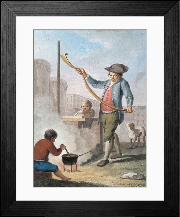 Framed Print : Fanfelluccaro (candy seller), 1799. Creator: Della Gatta, Saverio (Xavier) (1758-1828) Framed Print : Fanfelluccaro (candy seller), 1799. Creator: Della Gatta, Saverio (Xavier) (1758-1828)