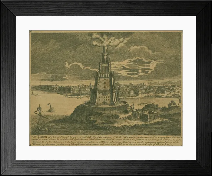 Framed Print : Pharos of Alexandria. Creator: Fischer von Erlach, Joseph Emanuel (1693-1742) Framed Print : Pharos of Alexandria. Creator: Fischer von Erlach, Joseph Emanuel (1693-1742)