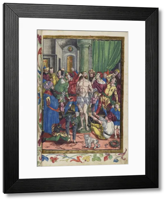Framed Print : Christ is scourged in Pilate's house. From the Great Passion (Passio domini nostri Jesu), 1511. Creator: Dürer, Albrecht (1471-1528) Framed Print : Christ is scourged in Pilate's house. From the Great Passion (Passio domini nostri Jesu), 1511. Creator: Dürer, Albrecht (1471-1528)