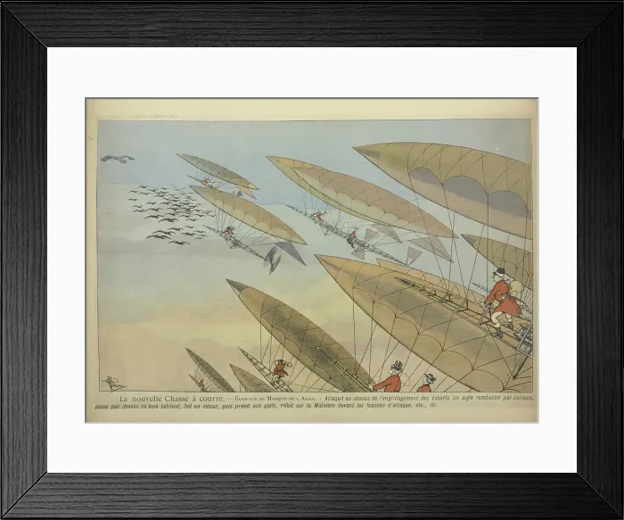 Framed Print : Airship hunting, c.1921. Creator: Guillaume, Albert (1873-1942) Framed Print : Airship hunting, c.1921. Creator: Guillaume, Albert (1873-1942)