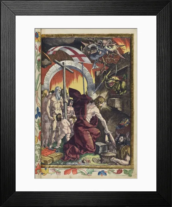 Framed Print : Christ descends into the underworld (limbo). From the Great Passion (Passio domini nostri Jesu), 1511 Creator: Dürer, Albrecht (1471-1528) Framed Print : Christ descends into the underworld (limbo). From the Great Passion (Passio domini nostri Jesu), 1511 Creator: Dürer, Albrecht (1471-1528)