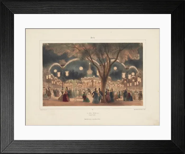 Framed Print : Le bal Mabile, 1858. Creator: Provost, A. (active 1834-1855) Framed Print : Le bal Mabile, 1858. Creator: Provost, A. (active 1834-1855)
