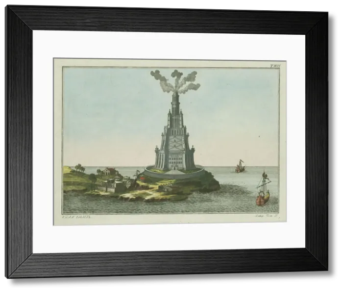 Framed Print : Pharos of Alexandria, 1801. Creator: Fischer von Erlach, Joseph Emanuel (1693-1742)