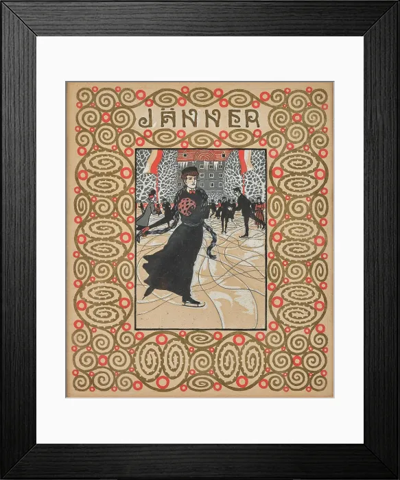 Framed Print : The ice skater. Monthly newsletter: January. Creator: Krenek, Carl (1880-1949) Framed Print : The ice skater. Monthly newsletter: January. Creator: Krenek, Carl (1880-1949)