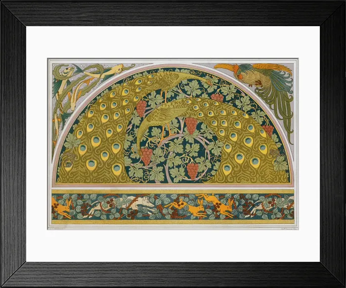 Framed Print : Fish and algae. Faucet. Peacocks and wine. Rabbits, dogs and blackberry bushes, 1897. Creator: Verneuil, Maurice Pillard (1869-1942) Framed Print : Fish and algae. Faucet. Peacocks and wine. Rabbits, dogs and blackberry bushes, 1897. Creator: Verneuil, Maurice Pillard (1869-1942)