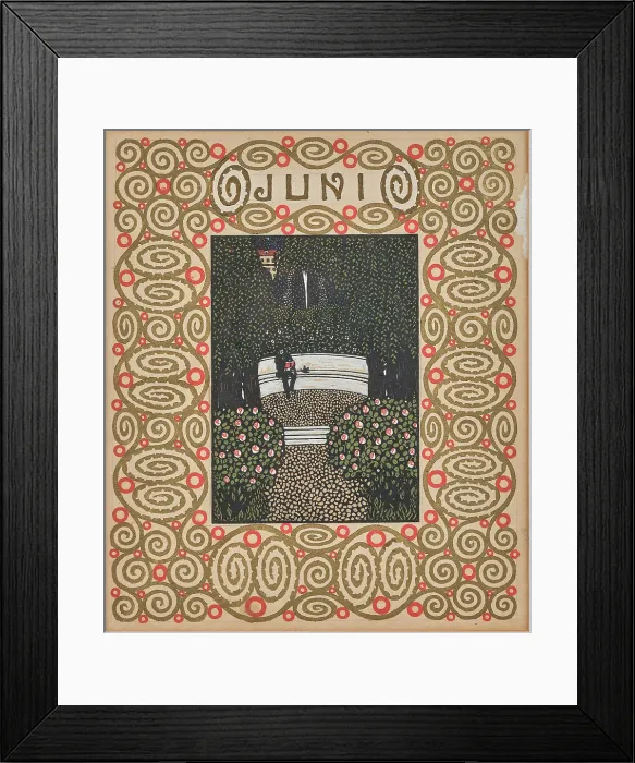 Framed Print : Reading on a bench. Monthly newsletter: June. Creator: Krenek, Carl (1880-1949) Framed Print : Reading on a bench. Monthly newsletter: June. Creator: Krenek, Carl (1880-1949)