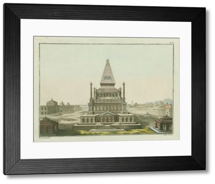Framed Print : The Mausoleum at Halicarnassus, 1801. Creator: Fischer von Erlach, Joseph Emanuel (1693-1742)