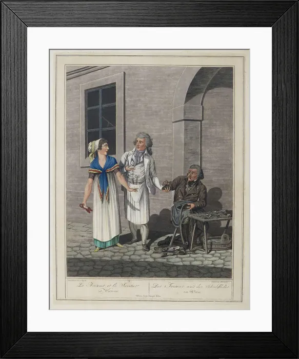Framed Print : The woodcutter, the wood merchant and the merchant's daughter in Vienna. (Vienna... 1804-1812. Creator: Opiz, Georg Emanuel (1775-1841) Framed Print : The woodcutter, the wood merchant and the merchant's daughter in Vienna. (Vienna... 1804-1812. Creator: Opiz, Georg Emanuel (1775-1841)
