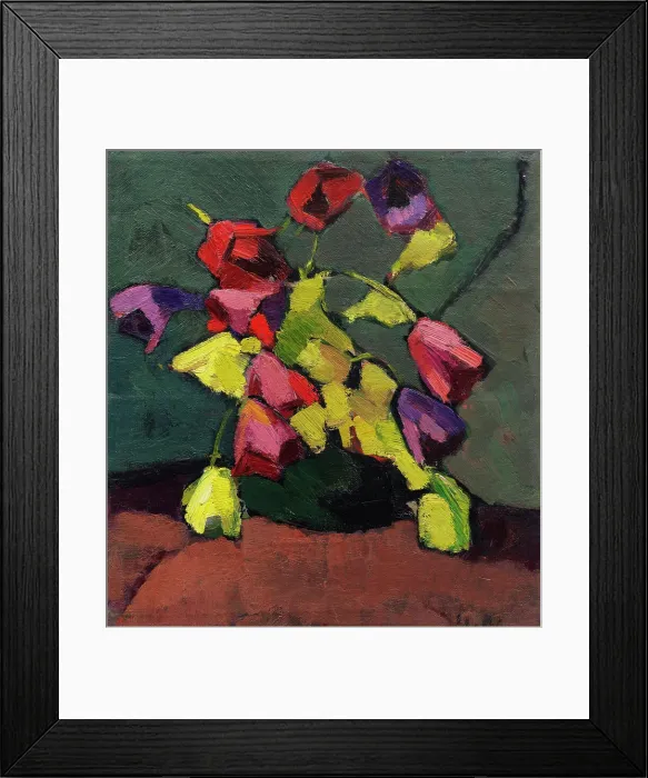 Framed Print : Tulips in a green vase, 1912. Creator: Stenner, Hermann (1891-1914) Framed Print : Tulips in a green vase, 1912. Creator: Stenner, Hermann (1891-1914)
