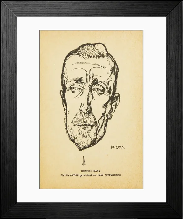 Framed Print : Portrait of writer Heinrich Mann (1871-1950). Creator: Oppenheimer, Max (1885-1954)
