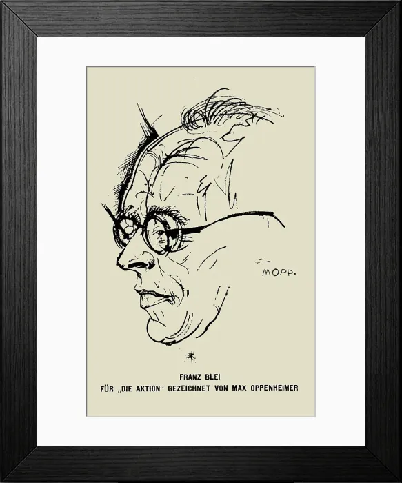 Framed Print : Portrait of writer Franz Blei (1871-1942). Creator: Oppenheimer, Max (1885-1954) Framed Print : Portrait of writer Franz Blei (1871-1942). Creator: Oppenheimer, Max (1885-1954)