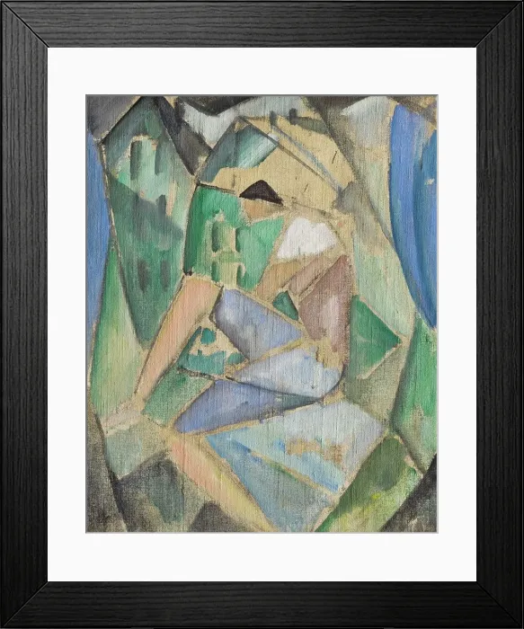 Framed Print : Cubist figure with houses, 1913-1914. Creator: Stenner, Hermann (1891-1914) Framed Print : Cubist figure with houses, 1913-1914. Creator: Stenner, Hermann (1891-1914)